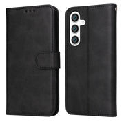 For Samsung Galaxy S25+ 5G Classic Calf Texture Flip Leather Phone Case(Black)