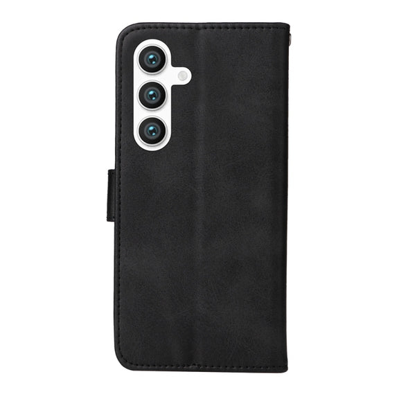 For Samsung Galaxy S25+ 5G Classic Calf Texture Flip Leather Phone Case(Black)