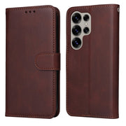 For Samsung Galaxy S25 Ultra 5G Classic Calf Texture Flip Leather Phone Case(Brown)