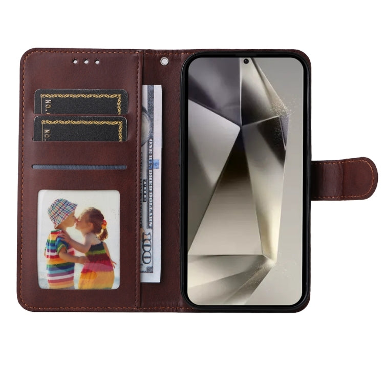 For Samsung Galaxy S25 Ultra 5G Classic Calf Texture Flip Leather Phone Case(Brown)