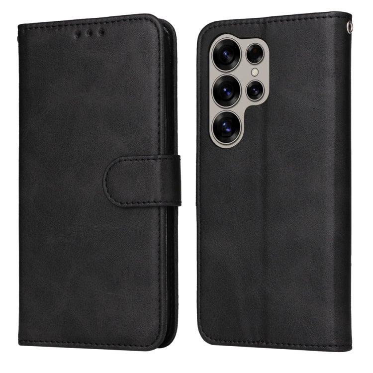 For Samsung Galaxy S25 Ultra 5G Classic Calf Texture Flip Leather Phone Case(Black)