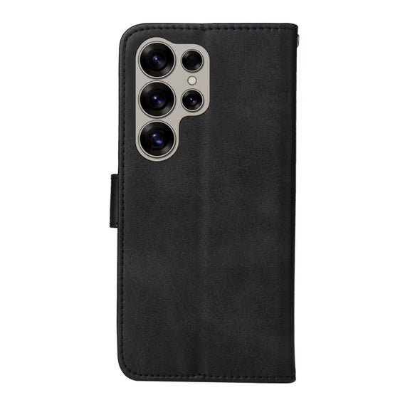 For Samsung Galaxy S25 Ultra 5G Classic Calf Texture Flip Leather Phone Case(Black)