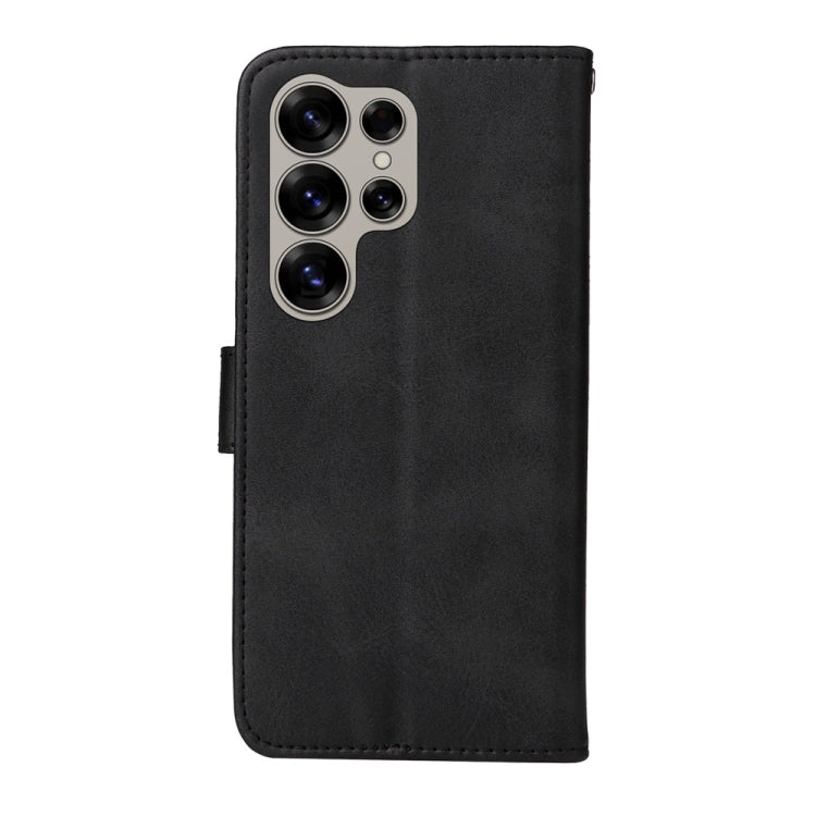 For Samsung Galaxy S25 Ultra 5G Classic Calf Texture Flip Leather Phone Case(Black)