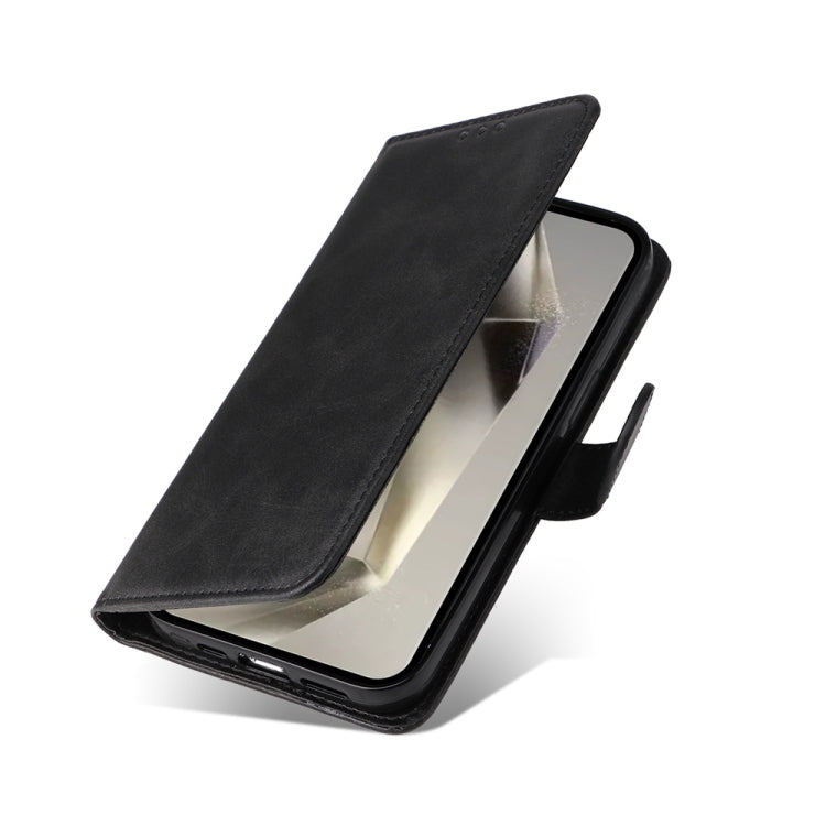 For Samsung Galaxy S25 Ultra 5G Classic Calf Texture Flip Leather Phone Case(Black)