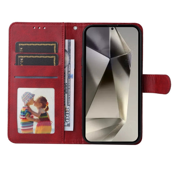 For Samsung Galaxy S25 Ultra 5G Classic Calf Texture Flip Leather Phone Case(Red)