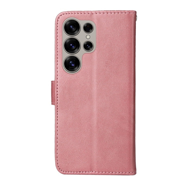 For Samsung Galaxy S25 Ultra 5G Classic Calf Texture Flip Leather Phone Case(Rose Gold)