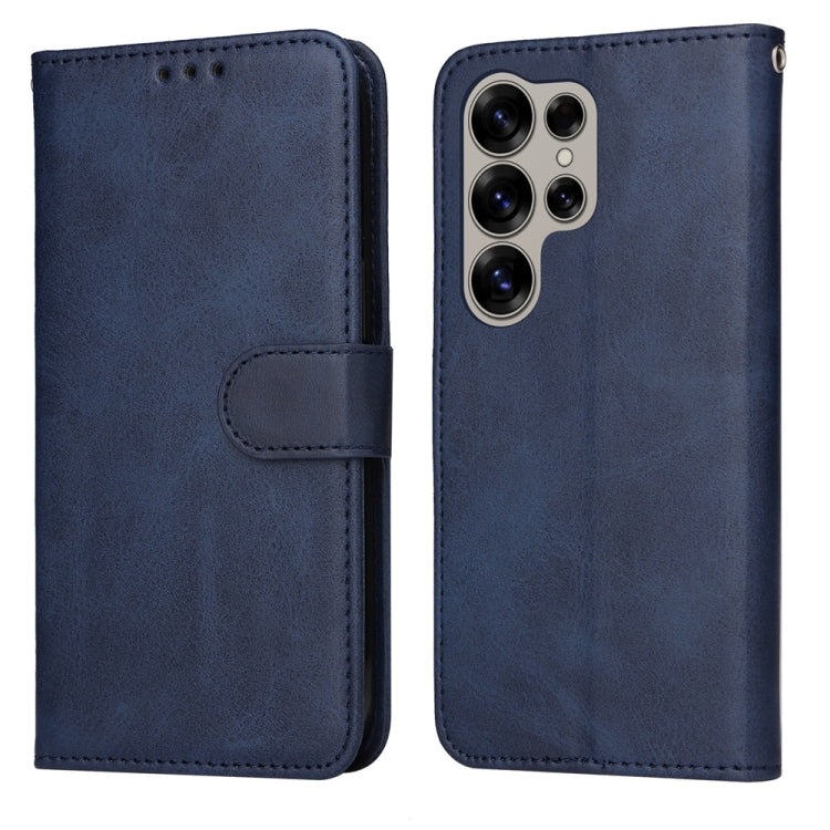 For Samsung Galaxy S25 Ultra 5G Classic Calf Texture Flip Leather Phone Case(Blue)