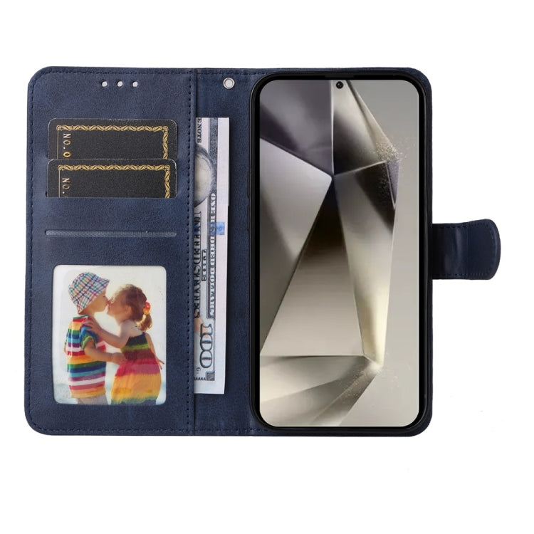 For Samsung Galaxy S25 Ultra 5G Classic Calf Texture Flip Leather Phone Case(Blue)