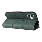 For iPhone 16 Plus Dual-color 9 Card Slots Zipper Wallet Leather Phone Case(Green)