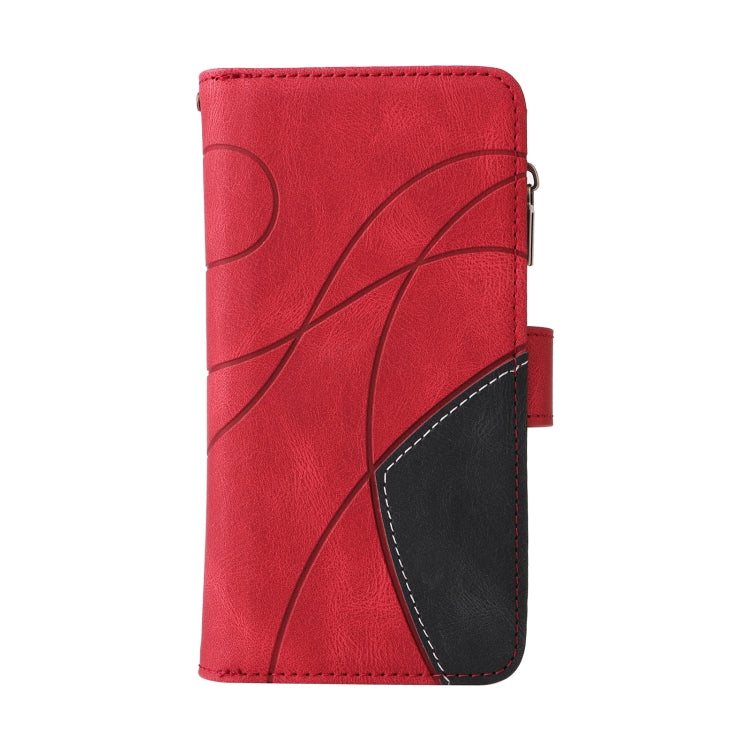 For iPhone 16 Pro Max Dual-color 9 Card Slots Zipper Wallet Leather Phone Case(Red)