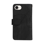 For iPhone 16e Dual-color 9 Card Slots Zipper Wallet Leather Phone Case(Black)