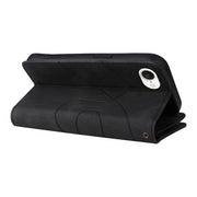 For iPhone 16e Dual-color 9 Card Slots Zipper Wallet Leather Phone Case(Black)