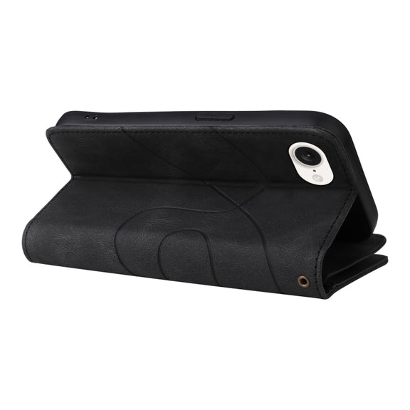 For iPhone 16e Dual-color 9 Card Slots Zipper Wallet Leather Phone Case(Black)