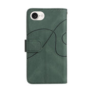 For iPhone 16e Dual-color 9 Card Slots Zipper Wallet Leather Phone Case(Green)