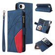 For iPhone 16e Dual-color 9 Card Slots Zipper Wallet Leather Phone Case(Blue) - free shipping - PMC TechLife - Order now!