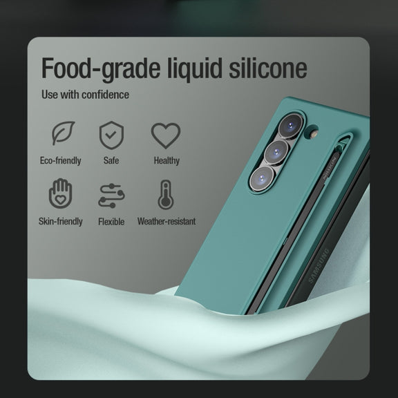 For Samsung Galaxy Z Fold6 5G NILLKIN Flex Pure PC + Liquid Silicone Phone Case with S Pen(Black)