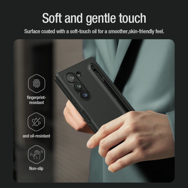 For Samsung Galaxy Z Fold6 5G NILLKIN Flex Pure PC + Liquid Silicone Phone Case with S Pen(Black)