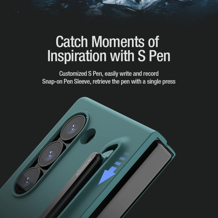 For Samsung Galaxy Z Fold6 5G NILLKIN Flex Pure PC + Liquid Silicone Phone Case with S Pen(Green)