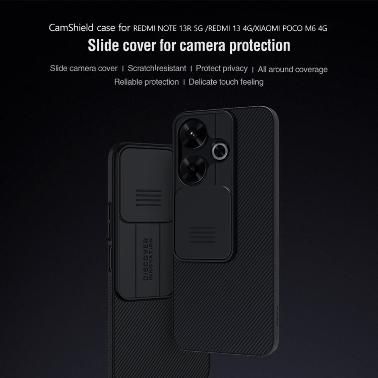 For Xiaomi Poco M6 4G NILLKIN Black Mirror Series Camshield PC Phone Case(Black)