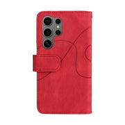 For Samsung Galaxy S25 Ultra 5G Dual-color 9 Card Slots Zipper Wallet Leather Phone Case(Red)