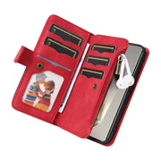 For Samsung Galaxy S25 Ultra 5G Dual-color 9 Card Slots Zipper Wallet Leather Phone Case(Red)