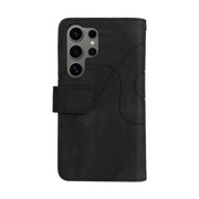 For Samsung Galaxy S25 Ultra 5G Dual-color 9 Card Slots Zipper Wallet Leather Phone Case(Black)