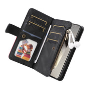 For Samsung Galaxy S25 Ultra 5G Dual-color 9 Card Slots Zipper Wallet Leather Phone Case(Black)