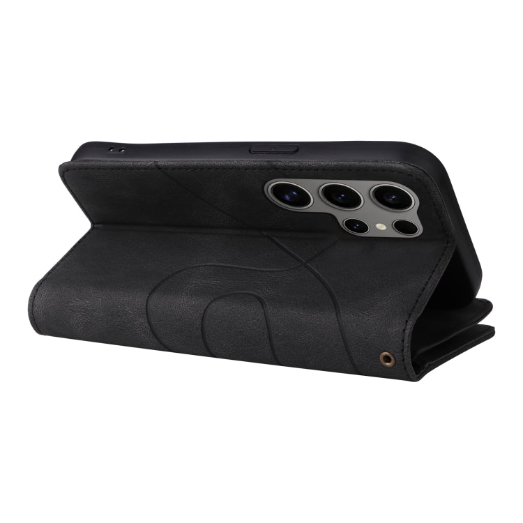 For Samsung Galaxy S25 Ultra 5G Dual-color 9 Card Slots Zipper Wallet Leather Phone Case(Black)