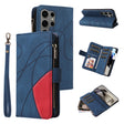 For Samsung Galaxy S25 Ultra 5G Dual-color 9 Card Slots Zipper Wallet Leather Phone Case(Blue) - Galaxy S25 Ultra 5G Cases by PMC Jewellery | Online Shopping South Africa | PMC Jewellery | Buy Now Pay Later Mobicred