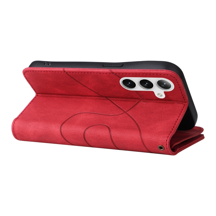 For Samsung Galaxy S25 / S24 5G Dual-color 9 Card Slots Zipper Wallet Leather Phone Case(Red)