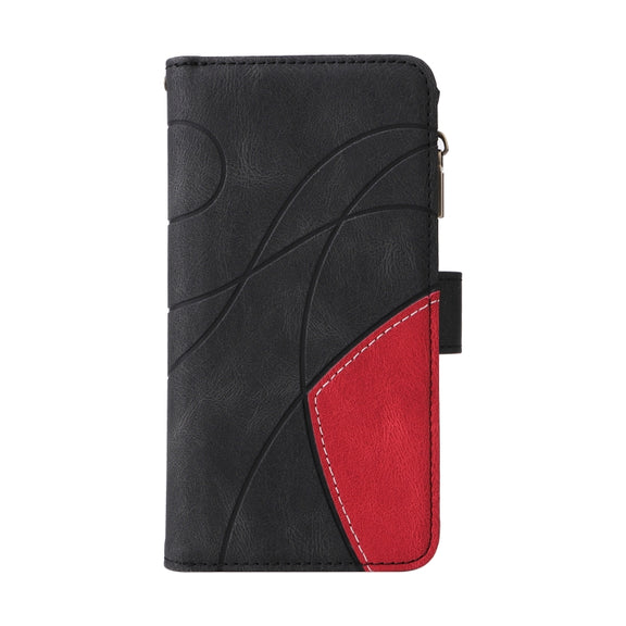 For Samsung Galaxy S25 / S24 5G Dual-color 9 Card Slots Zipper Wallet Leather Phone Case(Black)