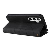For Samsung Galaxy S25 / S24 5G Dual-color 9 Card Slots Zipper Wallet Leather Phone Case(Black)