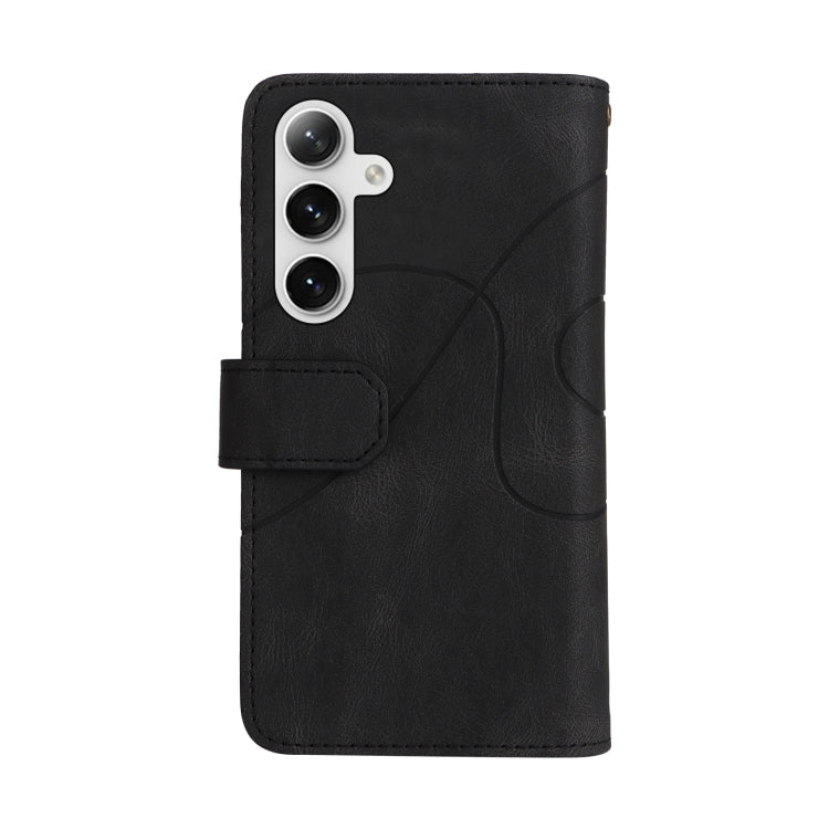 For Samsung Galaxy S25+ / S24+ 5G Dual-color 9 Card Slots Zipper Wallet Leather Phone Case(Black)