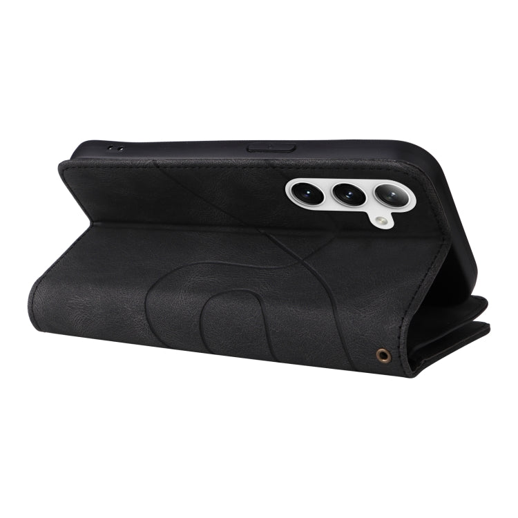 For Samsung Galaxy S25+ / S24+ 5G Dual-color 9 Card Slots Zipper Wallet Leather Phone Case(Black)