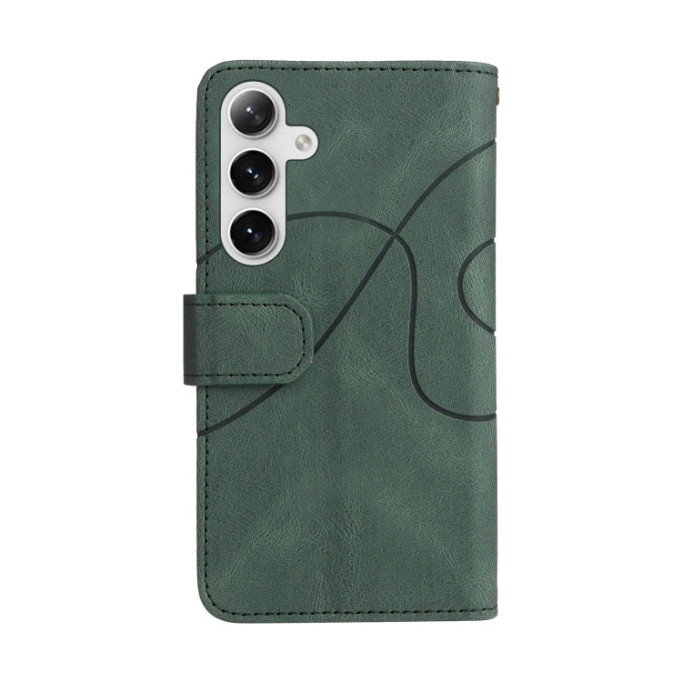 For Samsung Galaxy S25+ / S24+ 5G Dual-color 9 Card Slots Zipper Wallet Leather Phone Case(Green)