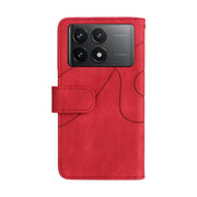 For Redmi K70 Dual-color 9 Card Slots Zipper Wallet Leather Phone Case(Red)