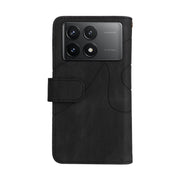 For Redmi K70 Dual-color 9 Card Slots Zipper Wallet Leather Phone Case(Black)