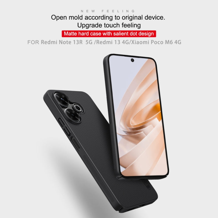 For Xiaomi Poco M6 4G NILLKIN Frosted PC Phone Case(Black)