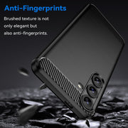 For Samsung Galaxy S25+ 5G Carbon Fiber Brushed Texture TPU Phone Case(Black)