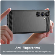 For Samsung Galaxy S25+ 5G Carbon Fiber Brushed Texture TPU Phone Case(Black)
