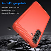 For Samsung Galaxy S25+ 5G Carbon Fiber Brushed Texture TPU Phone Case(Red)