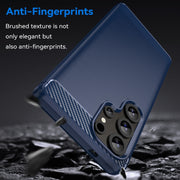 For Samsung Galaxy S25 Ultra 5G Carbon Fiber Brushed Texture TPU Phone Case(Blue)
