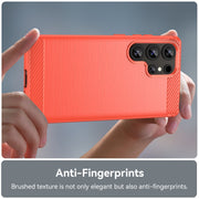 For Samsung Galaxy S25 Ultra 5G Carbon Fiber Brushed Texture TPU Phone Case(Red)