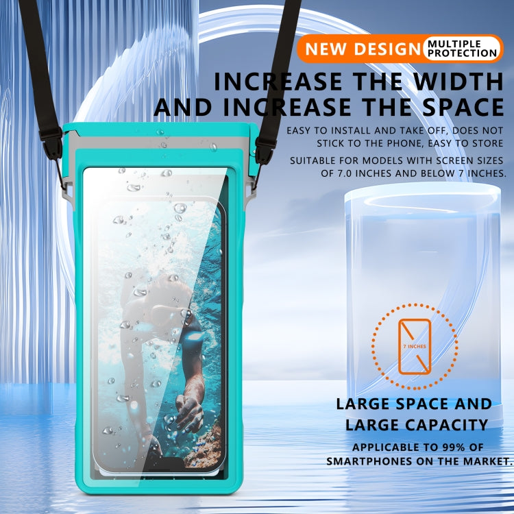 RedPepper 15m Depth Water-resistant Phone Diving Pouch with Suction Cup(Grass Blue)