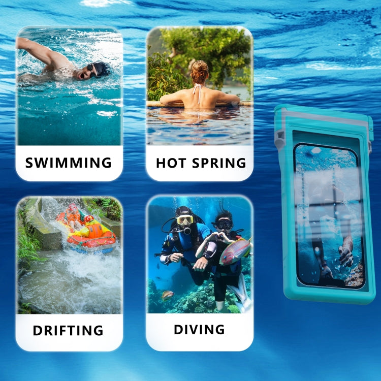 RedPepper 15m Depth Water-resistant Phone Diving Pouch with Suction Cup(Grass Blue)