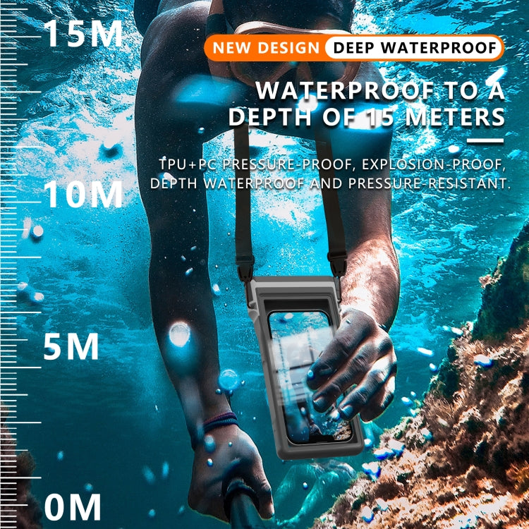 RedPepper 15m Depth Water-resistant Phone Diving Pouch with Suction Cup(Black)