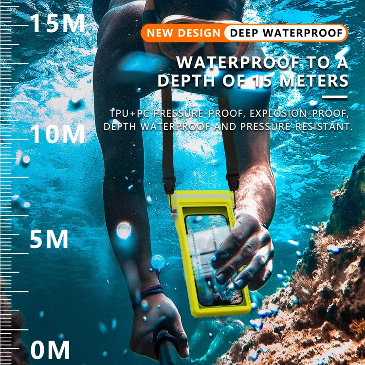 RedPepper 15m Depth Water-resistant Phone Diving Pouch with Suction Cup(Yellow)