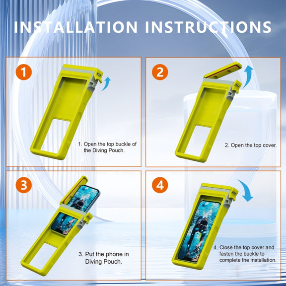 RedPepper 15m Depth Water-resistant Phone Diving Pouch with Suction Cup(Yellow)
