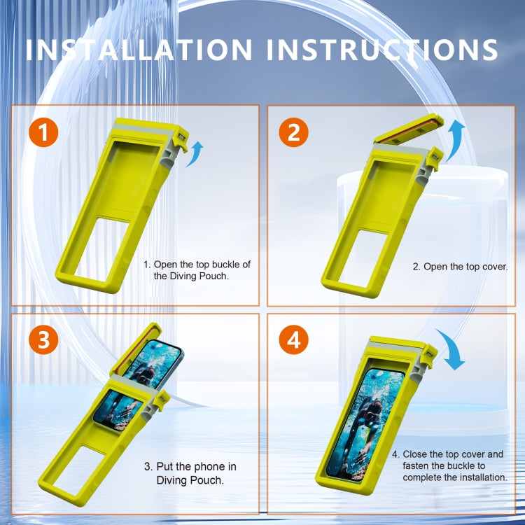 RedPepper 15m Depth Water-resistant Phone Diving Pouch with Suction Cup(Yellow)