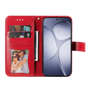 For Redmi K70 Ultra Seven-petal Flowers Embossing Leather Phone Case(Red)